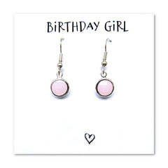 Birthstone Earrings & Birthday Girl Card