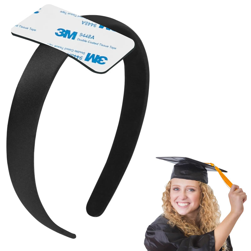 WEIGUZC Graduation Cap Hair Band – Secure and Comfortable Hair Accessory for Graduation Caps (Black - 1PCS Unisex)