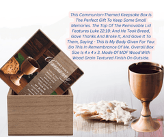 Communion Keepsake Box With Scripture - 4X4 Inches