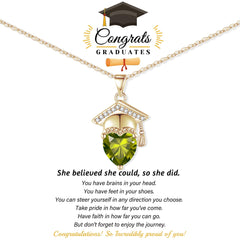 College Graduation Gifts for Her Graduation Gifts for Her 2024 Birthstone Necklace for Women Dainty Gold Necklace Graduation Cap Heart Pendant Birthstone Jewelry for Daughter Girls Sister Niece
