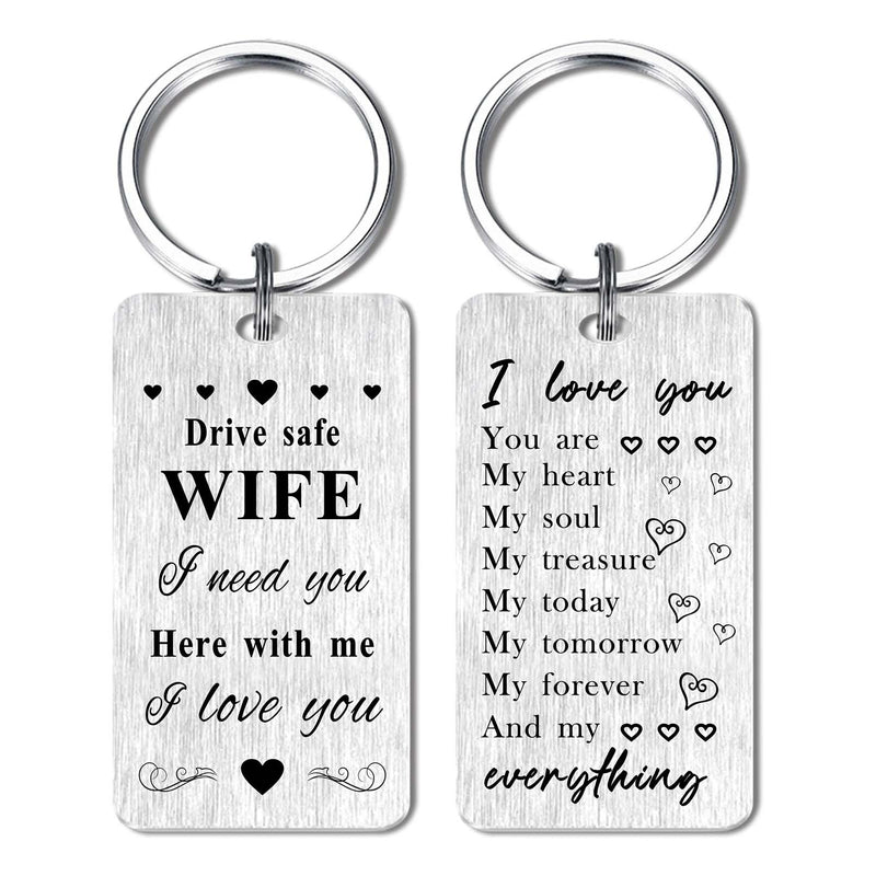 Gezxin Drive Safe Keychain for Wife- Wife Anniversary Birthday Christmas Mothers Day Gifts from Husband