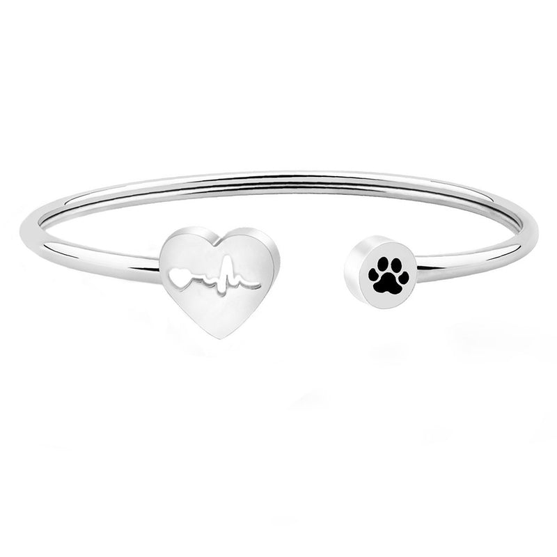 WUSUANED Heart Beat Dog Paw Bracelet Vet Tech Jewelry Graduation Gift for Veterinarian Nurse Vet Students