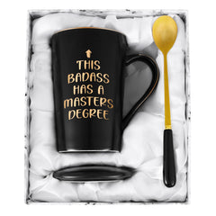 Cabtnca Masters Degree Graduation Gifts This Badass Has a Masters Degree Coffee Mug Funny Graduation Gifts for Him Funny Graduation Mug Graduation Cups 14 Oz