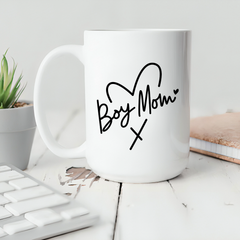 Boy Mom Gift Mug 15oz Ceramic Coffee Cup