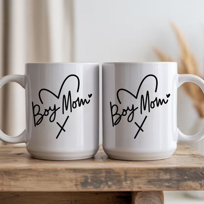 Boy Mom Gift Mug 15oz Ceramic Coffee Cup