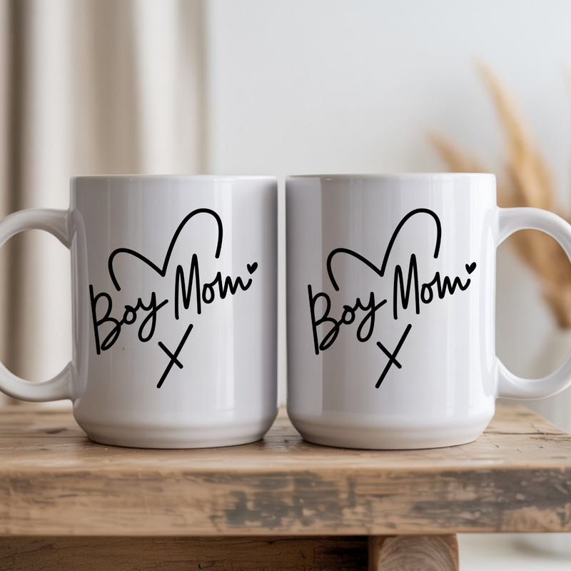Boy Mom Gift Mug 15oz Ceramic Coffee Cup