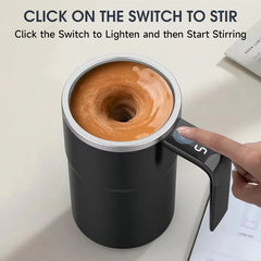 Coffee Self Mixing Mug Waterproof Food Safe Coffee Mug USB Rechargeable