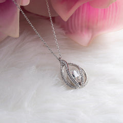 TRYNDI™ To My Mommy Birdcage Necklace With Authentic Swarovski Crystals-3