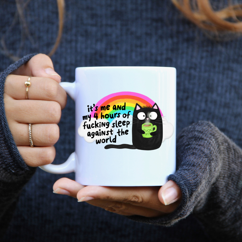Funny Cat Coffee Mug - Me and my coffee... F Off, Funny Mug