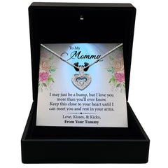 TRYNDI™ To My Mommy Floating Heart Necklace With Authentic Swarovski Crystals-0